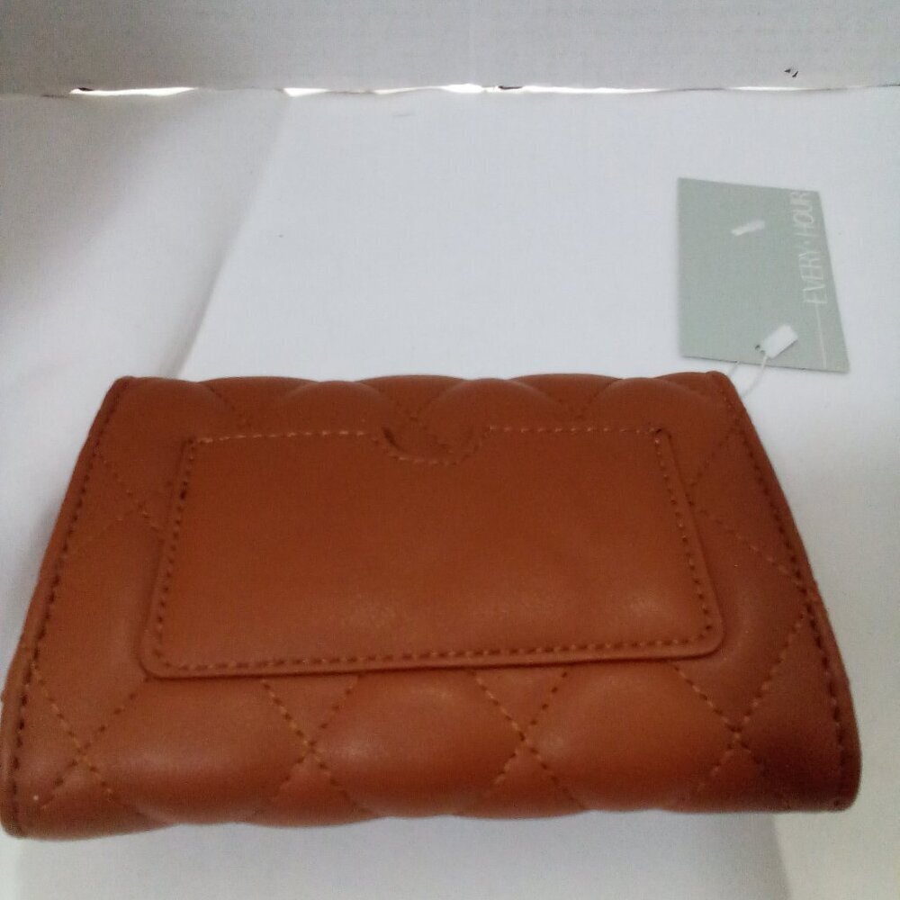 Every Hour Faux Leather Wallet Brown Snap Closure 6" x 4.5" NWT - Picture 3 of 7